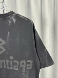 Balenciaga Retro Tape Logo Printed Short Sleeve Unisex Casual Loose Washed T-shirt