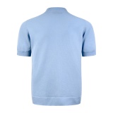 Prada Fashion Logo Jacquard Half High Neck Short Sleeve Knitted Shirt