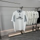 Balenciaga 26SS Classic Logo Printed Splicing Quick Drying Short Sleeve Unisex Casual Loose T-shirt