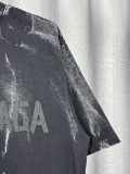 Balenciaga Retro Tape Logo Printed Short Sleeve Unisex Casual Loose Washed T-shirt
