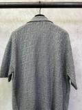 Fendi Unisex Fashion FF Jacquard Logo Knitted Polo Shirt