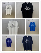 Dior Classic Letter Logo Printed T-shirt Unisex Loose Casual Short Sleeve Dior Classic Letter Logo Printed T-shirt Unisex Loose Casual Short Sleeve