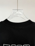 Dior Fashion Embroidered Logo T-shirt Unisex Loose Casual Short Sleeve