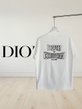 Dior Fashion Embroidered Logo T-shirt Unisex Loose Casual Short Sleeve