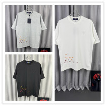 Louis Vuitton Classic 3D Embroidered Logo Short Sleeve Unisex Casual Versatile T-shirt Louis Vuitton Classic 3D Embroidered Logo Short Sleeve Unisex Casual Versatile T-shirt