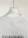 Dior Fashion Embroidered Logo T-shirt Unisex Loose Casual Short Sleeve