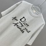 Dior Classic Letter Logo Printed T-shirt Unisex Loose Casual Short Sleeve