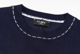 Fendi Couple Classic Logo Jacquard Round Neck Short Sleeve Knitted Polo Shirt