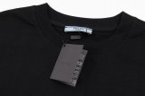 Prada Fashion Patch Embroidered T-shirt Unisex Loose Casual Short Sleeve