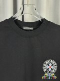 Chrome Hearts Fashion Embroidered Horseshoe Cross Short Sleeve Unisex Casual Versatile T-shirt