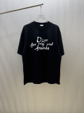 Dior Classic Letter Logo Printed T-shirt Unisex Loose Casual Short Sleeve