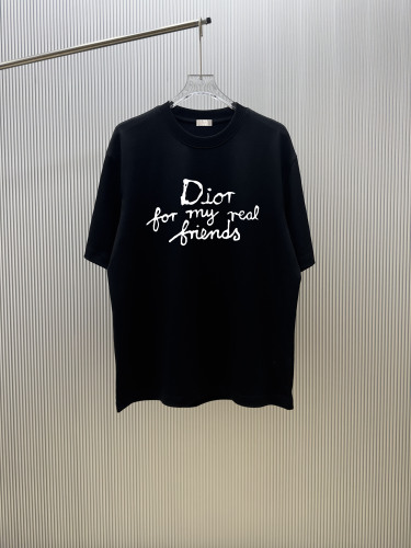 Dior Classic Letter Logo Printed T-shirt Unisex Loose Casual Short Sleeve