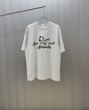 Dior Classic Letter Logo Printed T-shirt Unisex Loose Casual Short Sleeve