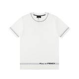 Fendi Couple Classic Logo Jacquard Round Neck Short Sleeve Knitted Polo Shirt