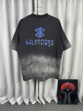 Balenciaga Retro Personalized Logo Printed Short Sleeve Unisex Casual Loose Washed T-shirt