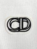 Dior Fashion Embroidered Logo T-shirt Unisex Loose Casual Short Sleeve