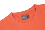 Dior Simple Embroidered Logo Short Sleeve Couple's Casual Versatile Round Neck T-shirt