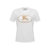 Burberry Classic Embroidered Hemp Rope War Horse Short Sleeve Women's Casual Versatile Round Neck T-shirt