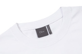 Dior Simple Embroidered Logo Short Sleeve Couple's Casual Versatile Round Neck T-shirt