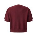 Prada Women's Classic Embroidered Logo Short Knitted Shirt