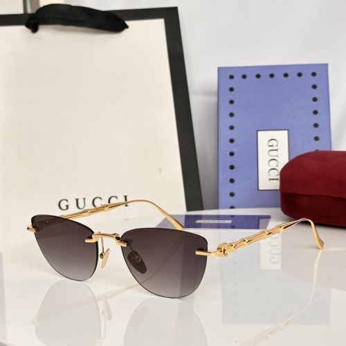 Gucci Couple Fashion Versatile Frameless Sunglasses Size: 55-17-145