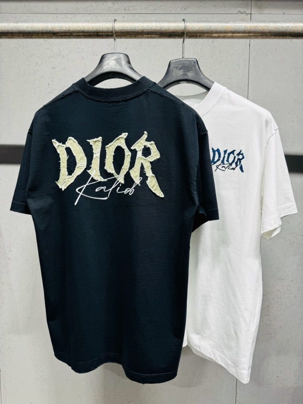 Dior 26SS Fashion Patch Embroidered Logo Short Sleeve Unisex Casual Versatile T-shirt