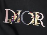 Dior 26SS Fashion Embroidered Flower Logo Short Sleeve Unisex Casual Oversize T-shirt
