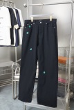 Dior Fashion Embroidered Clover Versatile Loose Jeans