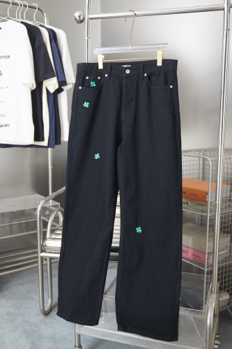 Dior Fashion Embroidered Clover Versatile Loose Jeans