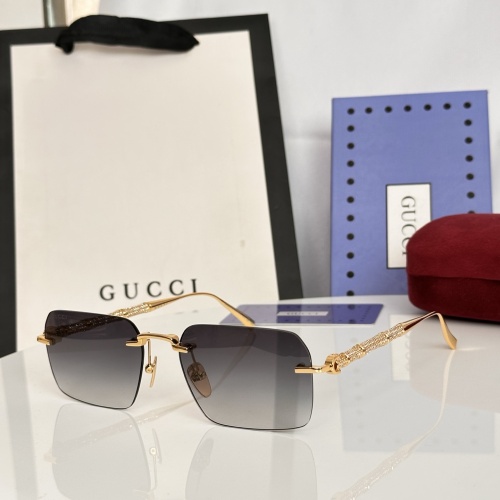 Gucci Couple Fashion Versatile Frameless Sunglasses Size: 56-18-145