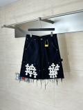 Chrome Hearts High Street Cross Splice Leather Embroidered workwear Cowboy Shorts