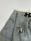 Chrome Hearts High Street Cross Splice Leather Embroidered workwear Cowboy Shorts