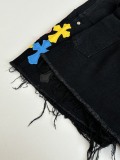 Chrome Hearts High Street Cross Splice Leather Embroidered workwear Cowboy Shorts