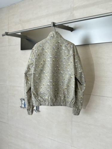 Louis Vuitton 26SS Unisex Fashion Full Print Daisy Stand Up Collar Jacket Casual Coat