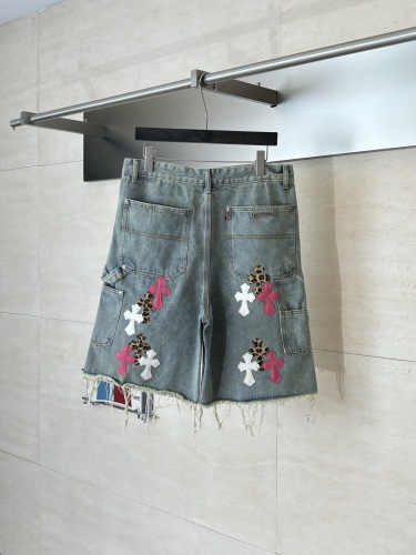 Chrome Hearts High Street Cross Splice Leather Embroidered workwear Cowboy Shorts