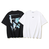 Off White Fashion 3D Arrow Printed T-shirt Couple Casual Loose Short Sleeve