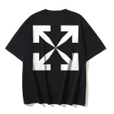 Off White Classic Mona Lisa Arrow Printed T-shirt Couple Casual Loose Short Sleeve