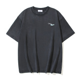 Off White Fashion Mantis Flower Logo Printed T-shirt Couple Casual Loose Short Sleeve