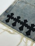 Chrome Hearts High Street Cross Splice Leather Embroidered workwear Cowboy Shorts