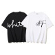 Off White Personalized Logo Printed T-shirt Couple Casual Loose Short Sleeve