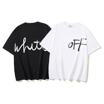 Off White Personalized Logo Printed T-shirt Couple Casual Loose Short Sleeve Off White Personalized Logo Printed T-shirt Couple Casual Loose Short Sleeve