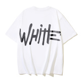 Off White Personalized Logo Printed T-shirt Couple Casual Loose Short Sleeve