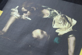Off White Classic Caravaggio Oil Painting Arrow Print T-shirt Couple Casual Loose Short Sleeve