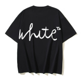 Off White Personalized Logo Printed T-shirt Couple Casual Loose Short Sleeve