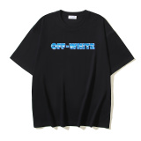 Off White Classic 3D Arrow Logo Printed T-shirt Couple Casual Loose Short Sleeve