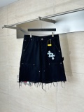 Chrome Hearts High Street Cross Splice Leather Embroidered workwear Cowboy Shorts