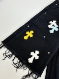 Chrome Hearts High Street Cross Splice Leather Embroidered workwear Cowboy Shorts