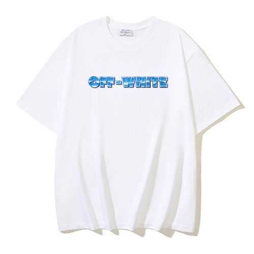 Off White Classic 3D Arrow Logo Printed T-shirt Couple Casual Loose Short Sleeve