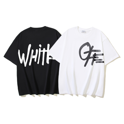 Off White Personalized Logo Printed T-shirt Couple Casual Loose Short Sleeve