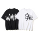 Off White Personalized Logo Printed T-shirt Couple Casual Loose Short Sleeve